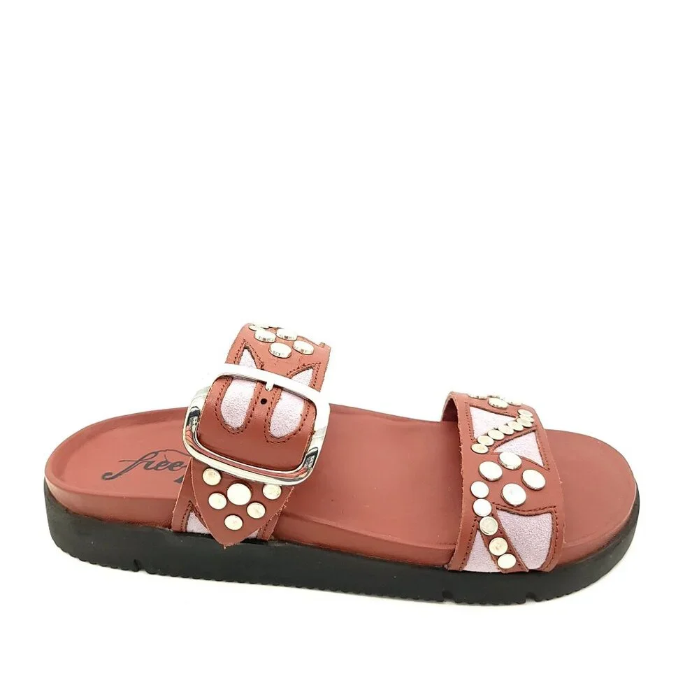 NEW Free People Revelry Sandals Slides Studded Boho Casual Festival Womens 7 - Picture 1 of 6